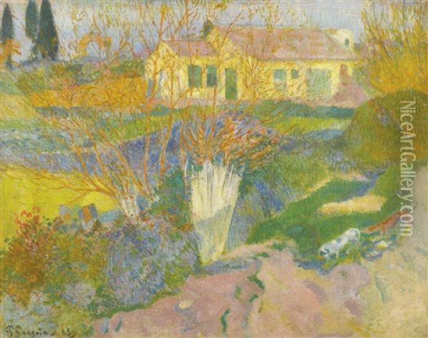 Les Mas, Environs D'arles Oil Painting - Paul Gauguin