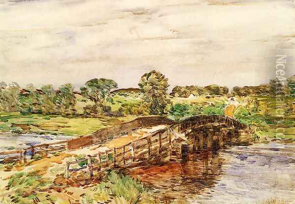 Bridge at Old Lyme I Oil Painting - Frederick Childe Hassam
