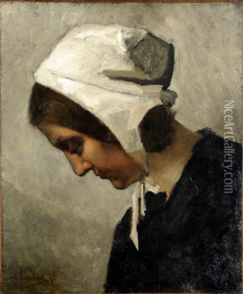 Profil De Femme Oil Painting - Louis Dubois