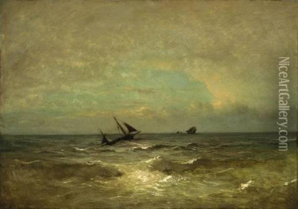 Fischkutter Auf See Oil Painting - Jules Dupre