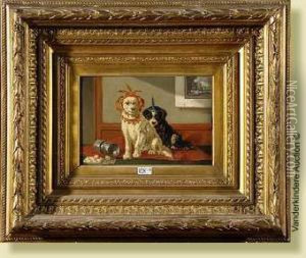 Les Chiens Joueurs Oil Painting - Vincent de Vos
