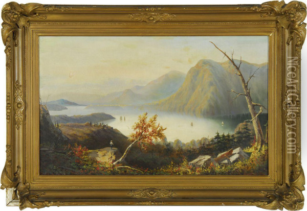 View Of West Point Oil Painting - Victor DeGrailly