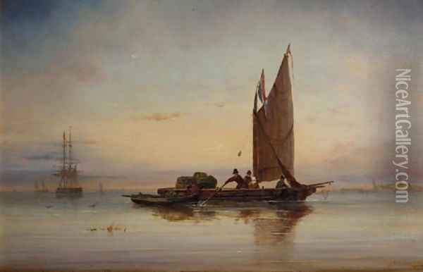 Shipping in a calm Oil Painting - Ary Pleysier