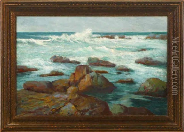 Monterey Oil Painting - Francis Marion Pebbles