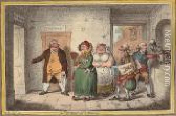 An Old Maid On A Journey Oil Painting - James Gillray