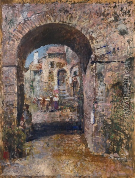 Altes Italienisches Tor Oil Painting - Robert Russ