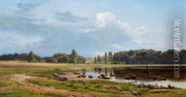 Ein Sommertag Oil Painting - Harald Foss
