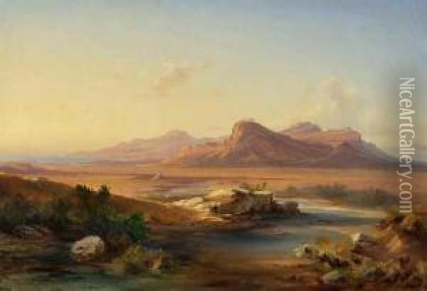Berglandschaft Mit Antiken Tempeln Oil Painting - Carl Rottmann