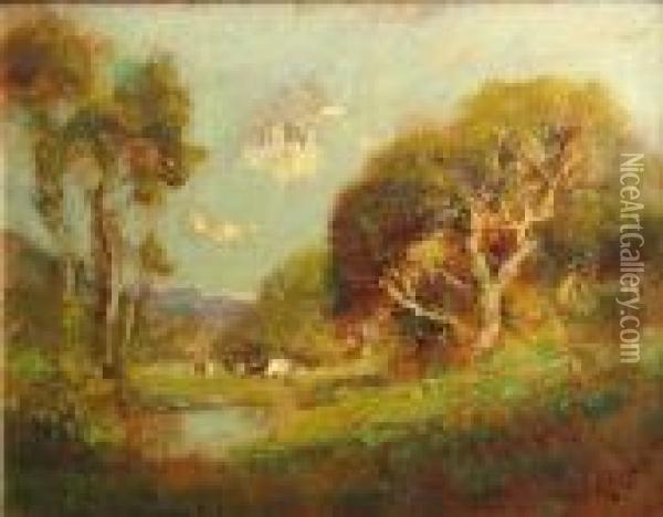 Cattle By A Clearing Oil Painting - William Keith