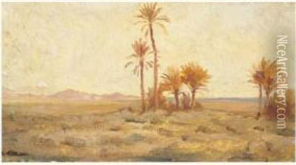 Paysage En Algerie Oil Painting - Lucien Mouillard