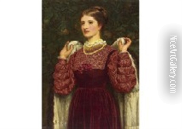 To The Party Oil Painting - Charles Edward Perugini