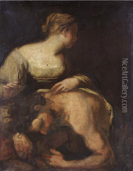 Samson And Delilah Oil Painting - Antonio Carneo Concordia Sagittaria