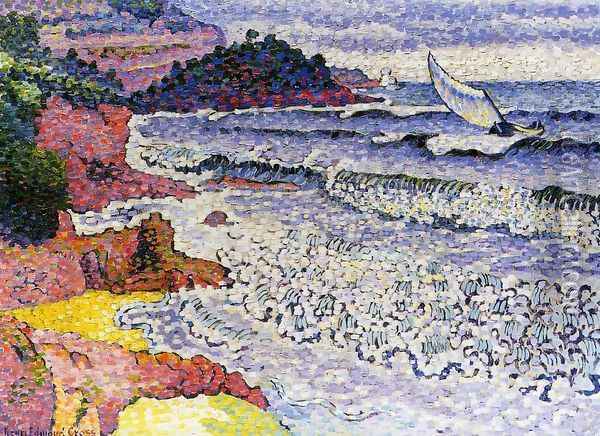 The Lapping Sea Oil Painting - Henri Edmond Cross