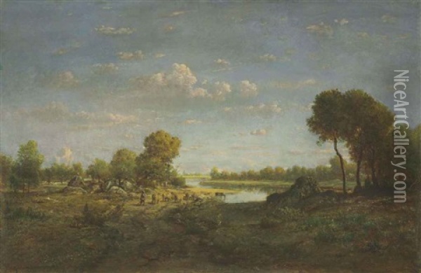 Berger Conduisant Son Troupeau Oil Painting - Theodore Rousseau