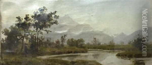 Montagne Dans Le Canton De Berne Oil Painting - Karl Girardet
