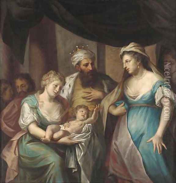 The Judgement of Solomon Oil Painting - Simon Vouet