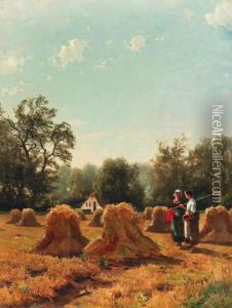 The Harvesters: An Allegory Of Summer Oil Painting - Jacobus Nicolaas Tjarda Van Stachouwer