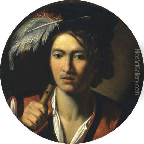 Portrait Of A Young Man Oil Painting - Niccolo Renieri (see Regnier, Nicolas)