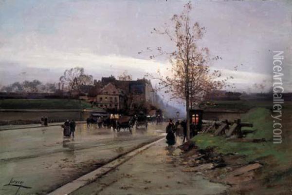 Galien-lalou, E. Oil Painting - Eugene Galien-Laloue