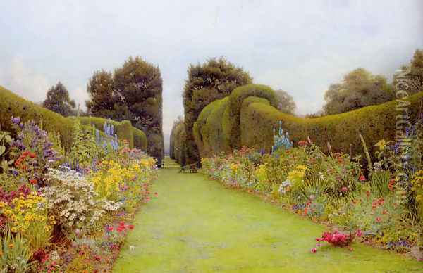 The Garden At Holme Lacey Oil Painting - Ernest Arthur Rowe