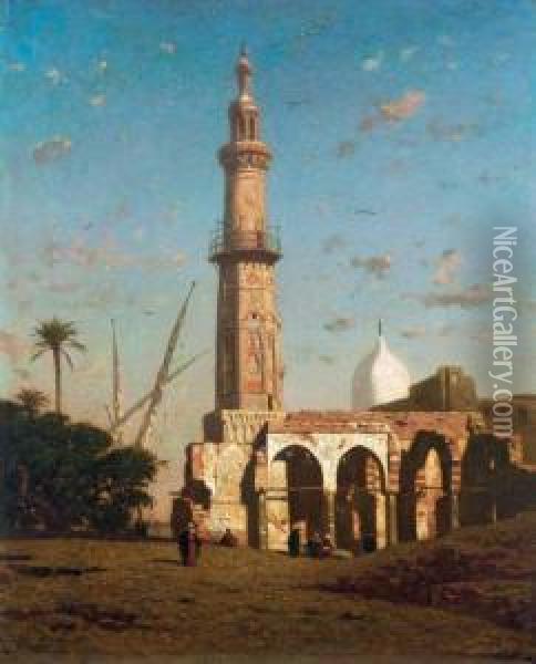 Le Minaret Oil Painting - Narcisse Berchere