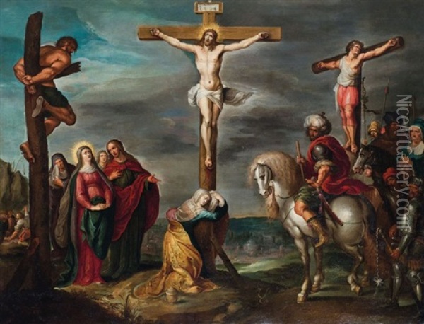 La Crucifixion Oil Painting - Cornelis de Baellieur the Elder