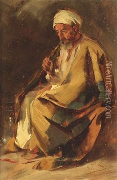 Rauchender Orientale Oil Painting - Friedrich von Keller