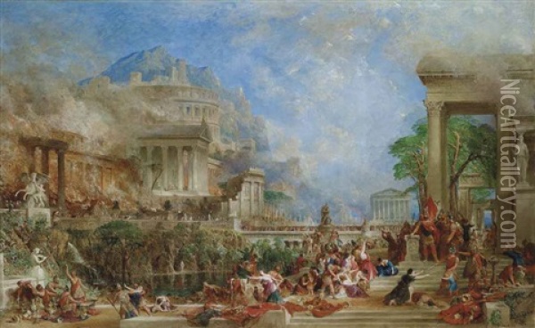 The Sack Of Corinth Oil Painting - Thomas Allom
