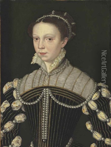 Elisabeth Of Valois, Queen Of Spain Oil Painting - Francois Clouet
