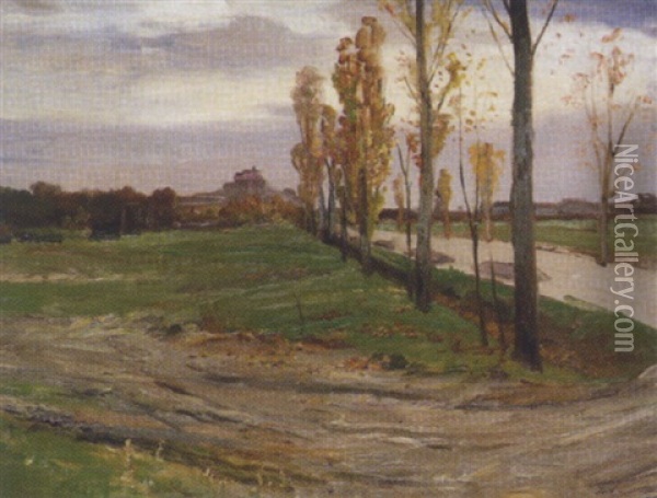 Herbstlandschaft Mit Schloss Oil Painting - Julius von Blaas