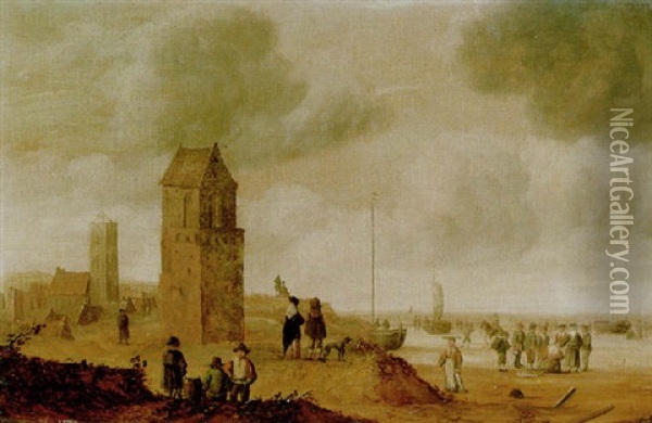 The Beach At Egmond-aan-zee Oil Painting - Cornelis Beelt