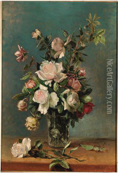 A Bouquet Of Roses Oil Painting - Pierre Nicolas Euler