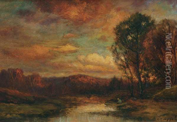Fishing In A Creek Oil Painting - Charles P. Appel