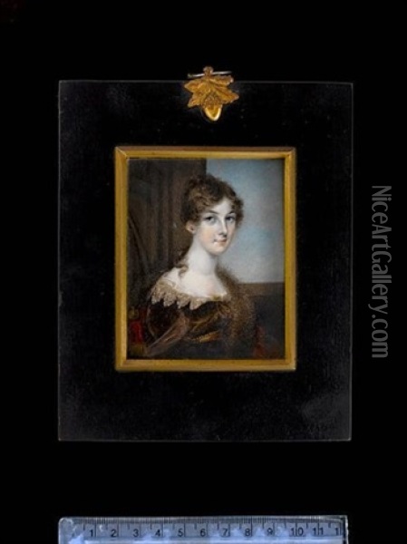 A Pair Of Portraits Of William And Ann Sherbrooke Of Oxton Oil Painting - Mary Anne Knight