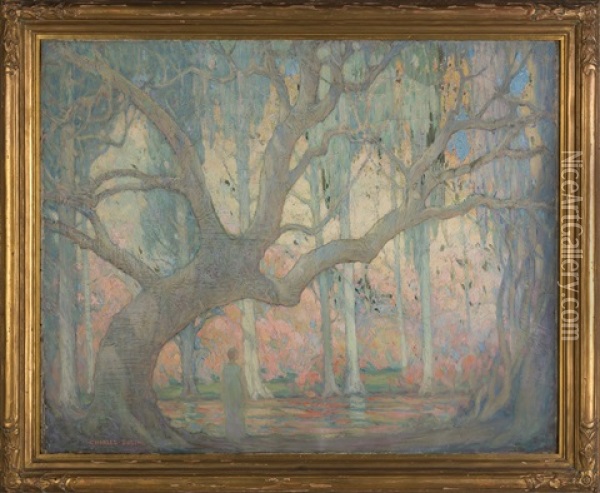 Cypress Forest Oil Painting - Charles Basing