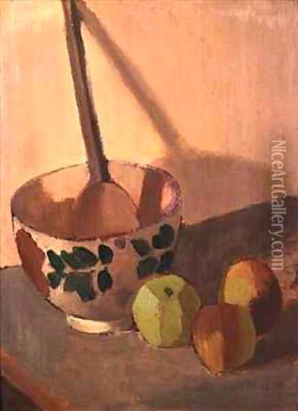 Still Life with Apples and a Mixing Bowl Oil Painting - Mark Gertler