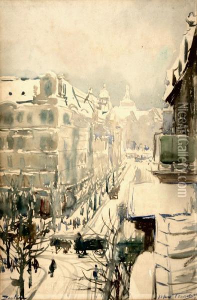 Stadsgezicht Te Berlijn. Gesigneerd En Gedateerd 1917 Oil Painting - Max Fleischer