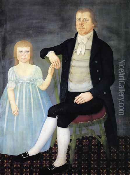 Comfort Starr Mygatt and His Daughter Lucy Oil Painting - John Brewster Jr.