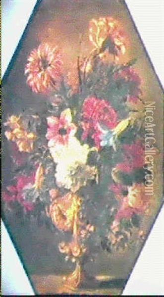 Bouquets De Fleurs Oil Painting - Bartolome Perez