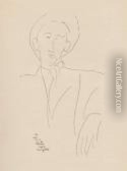 Portrait De L'auteur Oil Painting - Amedeo Modigliani