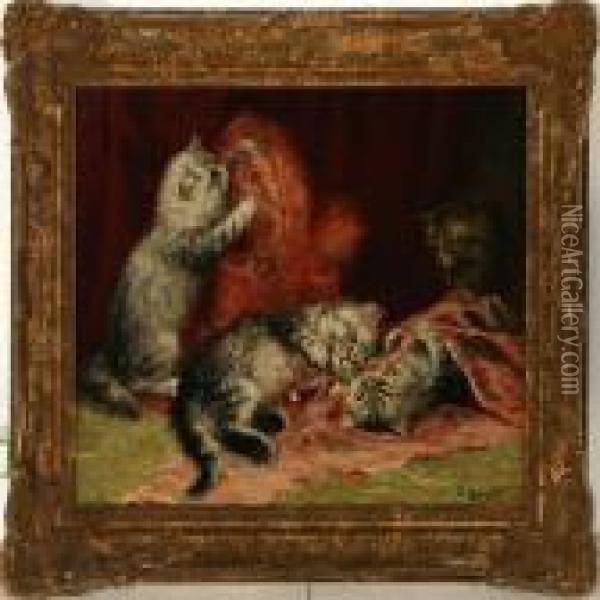 Four Kittens Oil Painting - Henriette Ronner-Knip