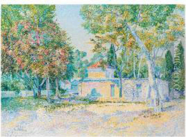 Villa A Saint Tropez Oil Painting - Louis Gaidan