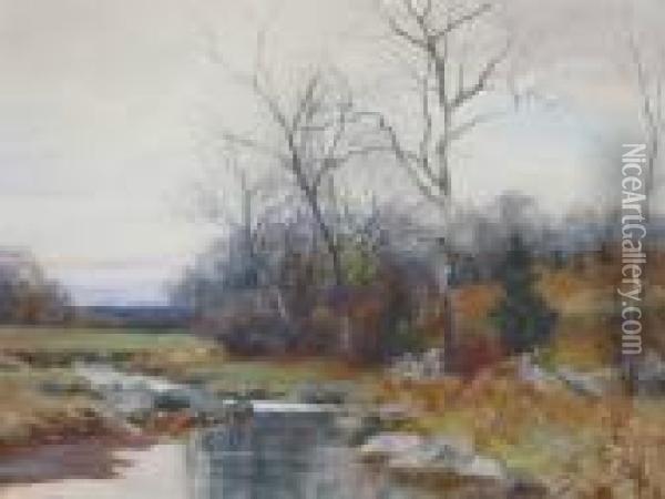 Landscape With Stream Oil Painting - William Merritt Post