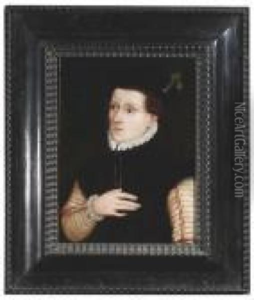 Portrait Of A Nuremberg Lady, Supposed To Be Clara Praun Oil Painting - Lorenz Strauch