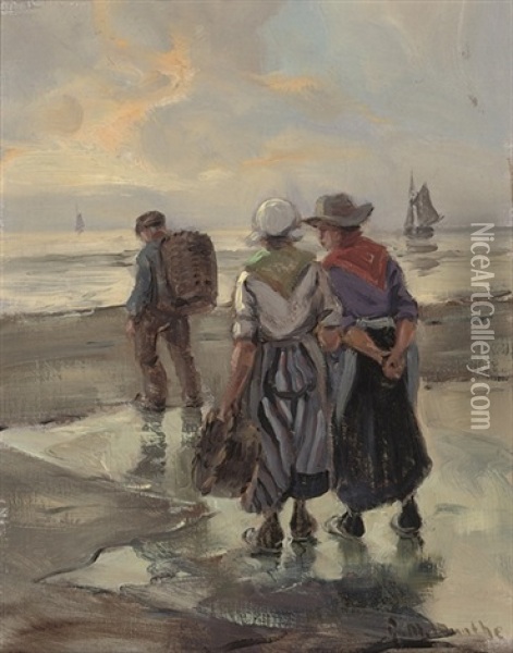 Waiting For The Catch Oil Painting - Gerhard Arij Ludwig Morgenstjerne Munthe