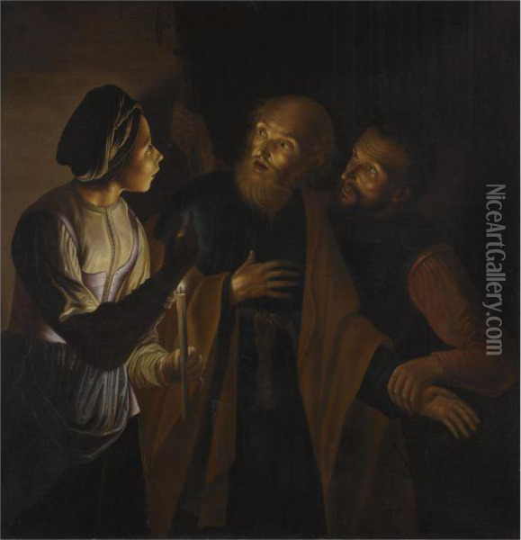 The Denial Of Saint Peter Oil Painting - Georges de La Tour