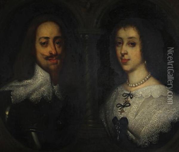 Charles I Of England And Henrietta Maria Of France Oil Painting - Sir Anthony Van Dyck