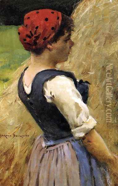 Normandy Girl Oil Painting - James Carroll Beckwith