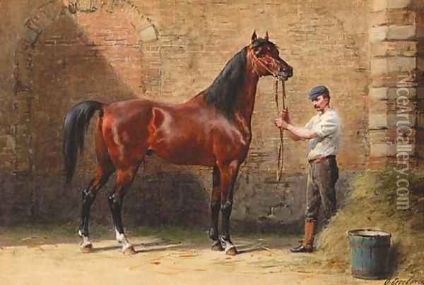 Portrait of an Arab horse Oil Painting - Otto Eerelman