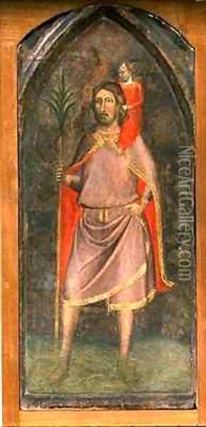St Christopher Oil Painting - Bernardo Daddi